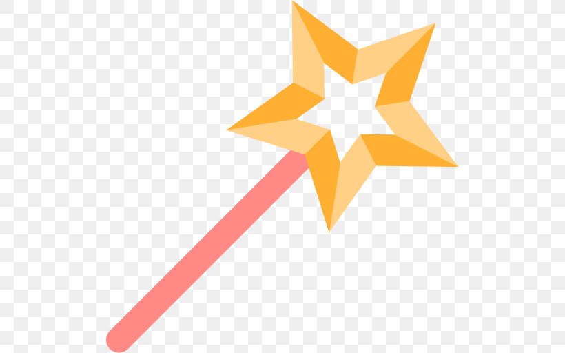 Magic Wand, PNG, 512x512px, Plain Text, Computer Graphics, Orange, Star, Symmetry Download Free