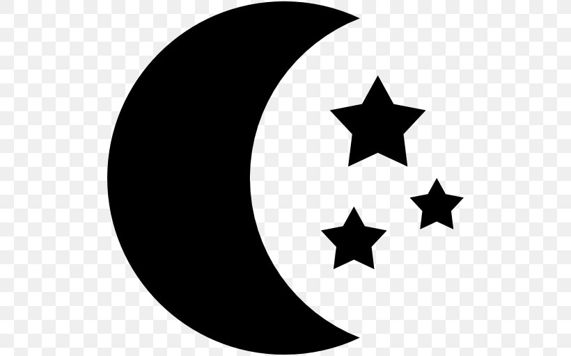 Star And Crescent Clip Art, PNG, 512x512px, Star And Crescent, Astronomical Object, Black, Black And White, Crescent Download Free