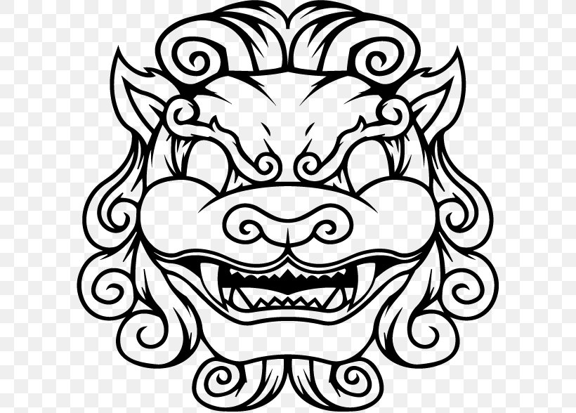 Chinese guardian lions Dog Lionhead Drawing lion white mammal face png   PNGWing