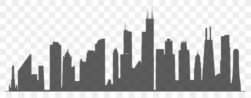 Chicago Skyline Silhouette Royalty-free, PNG, 970x380px, Chicago, Art, Black And White, Brand, Can Stock Photo Download Free