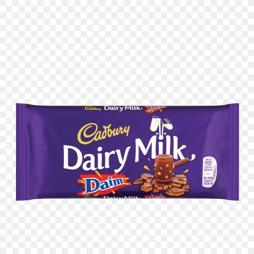 Chocolate Bar Cadbury Dairy Milk Daim, PNG, 1000x1000px, Chocolate Bar, Almond, Brand, Cadbury, Cadbury Dairy Milk Download Free