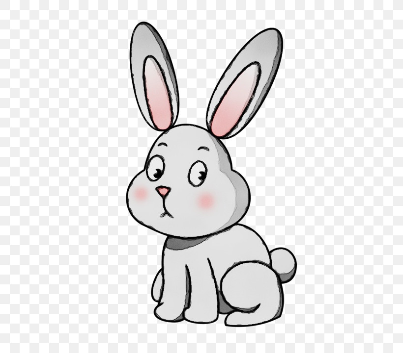 Rabbit Cartoon Rabbits And Hares White Nose, PNG, 509x720px, Watercolor, Animal Figure, Cartoon, Hare, Nose Download Free