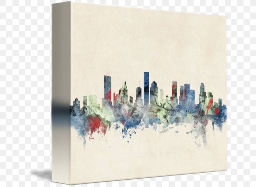 Watercolor Painting Canvas Print Art, PNG, 650x599px, Painting, Art, Canvas, Canvas Print, Cityscape Download Free