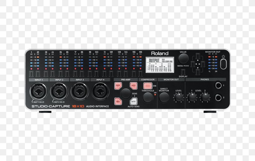 Sound Cards & Audio Adapters Roland UA-1610 USB Professional Audio, PNG, 666x518px, Audio, Audio Crossover, Audio Equipment, Audio Receiver, Electronic Instrument Download Free