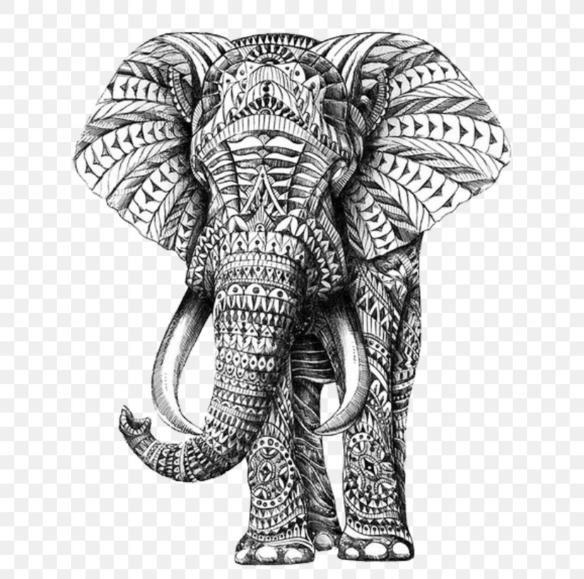 Drawing Elephantidae Pattern, PNG, 630x814px, Drawing, African Elephant, Animal, Art, Black And White Download Free
