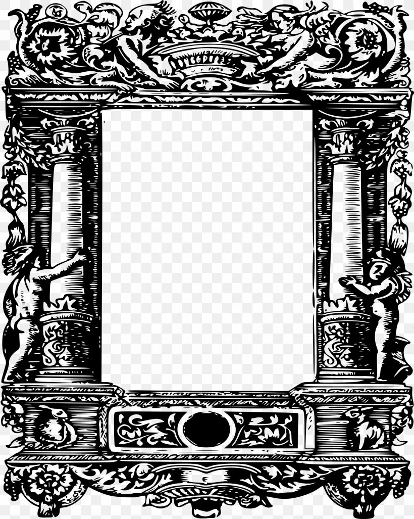 Picture Frames Clip Art, PNG, 1916x2400px, Picture Frames, Art, Black And White, Document, Drawing Download Free
