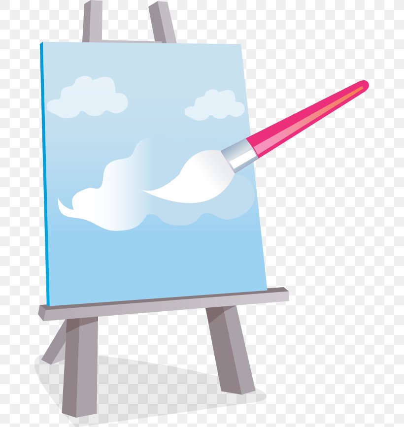 Canvas Painting Easel Clip Art, PNG, 679x867px, Canvas, Art, Blue, Brush, Canvas Print Download Free