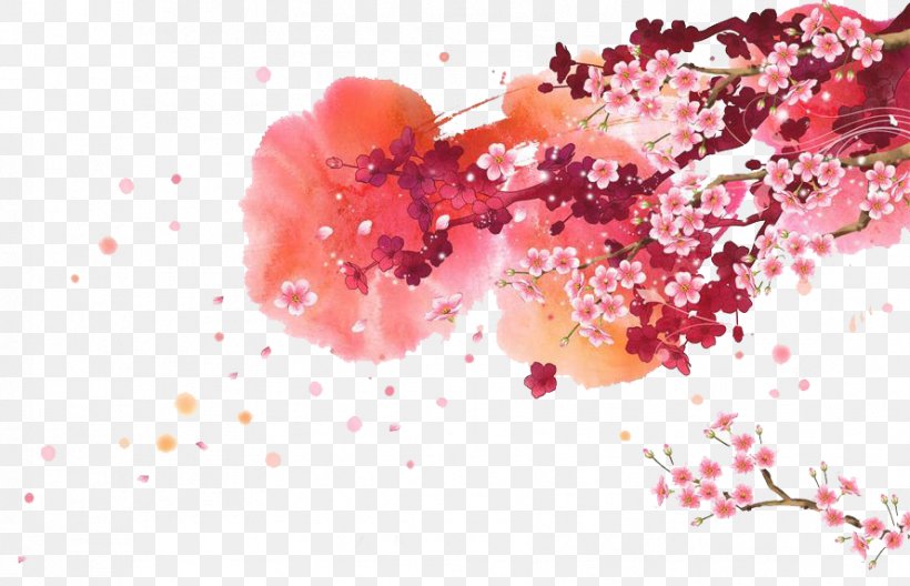 Watercolor Painting Drawing, PNG, 889x573px, Watercolor Painting, Art, Blossom, Branch, Cherry Blossom Download Free