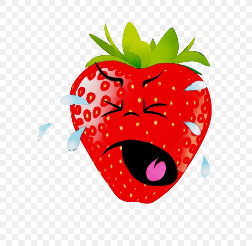 Strawberry, PNG, 590x800px, Watercolor, Apple, Cartoon, Face, Fruit Download Free