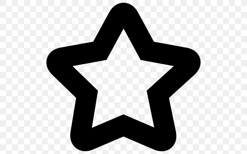 Five-pointed Star Symbol Shape, PNG, 512x512px, Star, Area, Black And White, Fivepointed Star, Icon Design Download Free