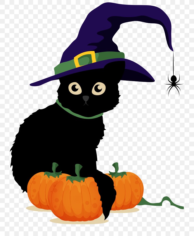Halloween Poster Drawing Black Cat, PNG, 735x1000px, Halloween, Art, Black Cat, Carnivoran, Cat Download Free