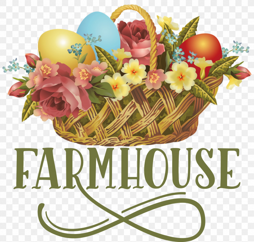Farmhouse, PNG, 3000x2864px, Farmhouse, Cut Flowers, Easter Egg Basket, Floral Design, Floristry Download Free
