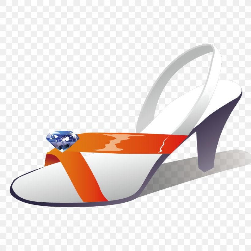 Shoe Sandal Adobe Illustrator, PNG, 1000x1000px, Shoe, Brand, Footwear, Highheeled Footwear, Orange Download Free