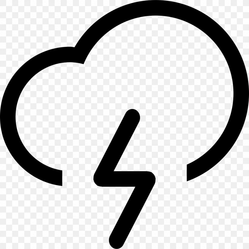 Thunderstorm Weather Symbol Clip Art, PNG, 980x980px, Storm, Area, Black And White, Cloud, Crescent Download Free