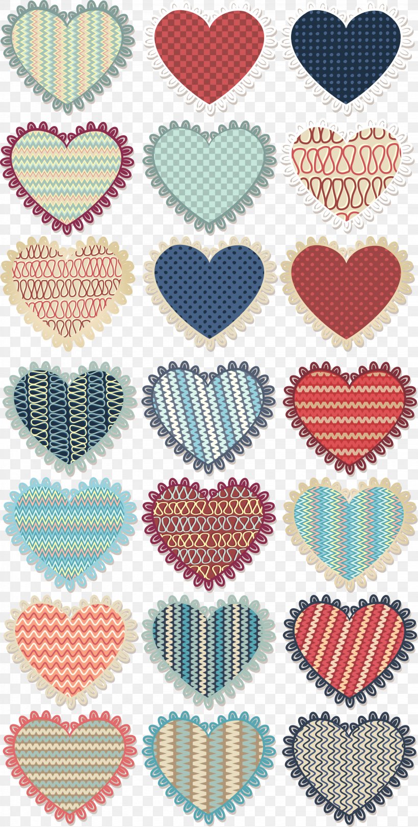 Heart, PNG, 3081x6094px, Heart, Computer Graphics, Material, Needlework, Point Download Free