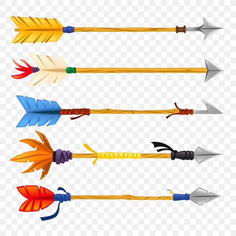 Arrow Euclidean Vector Feather, PNG, 1200x1200px, Feather, Copying, Ranged Weapon, Wing, Yellow Download Free