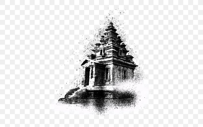 Dieng Indonesia T-shirt Accommodation Hindu Temple, PNG, 512x512px, Tshirt, Accommodation, Black And White, Building, Central Java Download Free