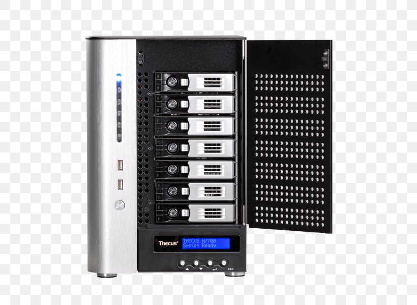 Origin Storage Thecus N7700SAS Network Storage Systems Computer Servers Data Storage, PNG, 552x600px, 10 Gigabit Ethernet, Origin Storage Thecus N7700sas, Audio Equipment, Audio Receiver, Backup Download Free