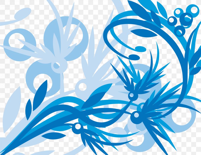 Blue Clip Art, PNG, 3301x2550px, Blue, Aqua, Artwork, Flora, Flower Download Free