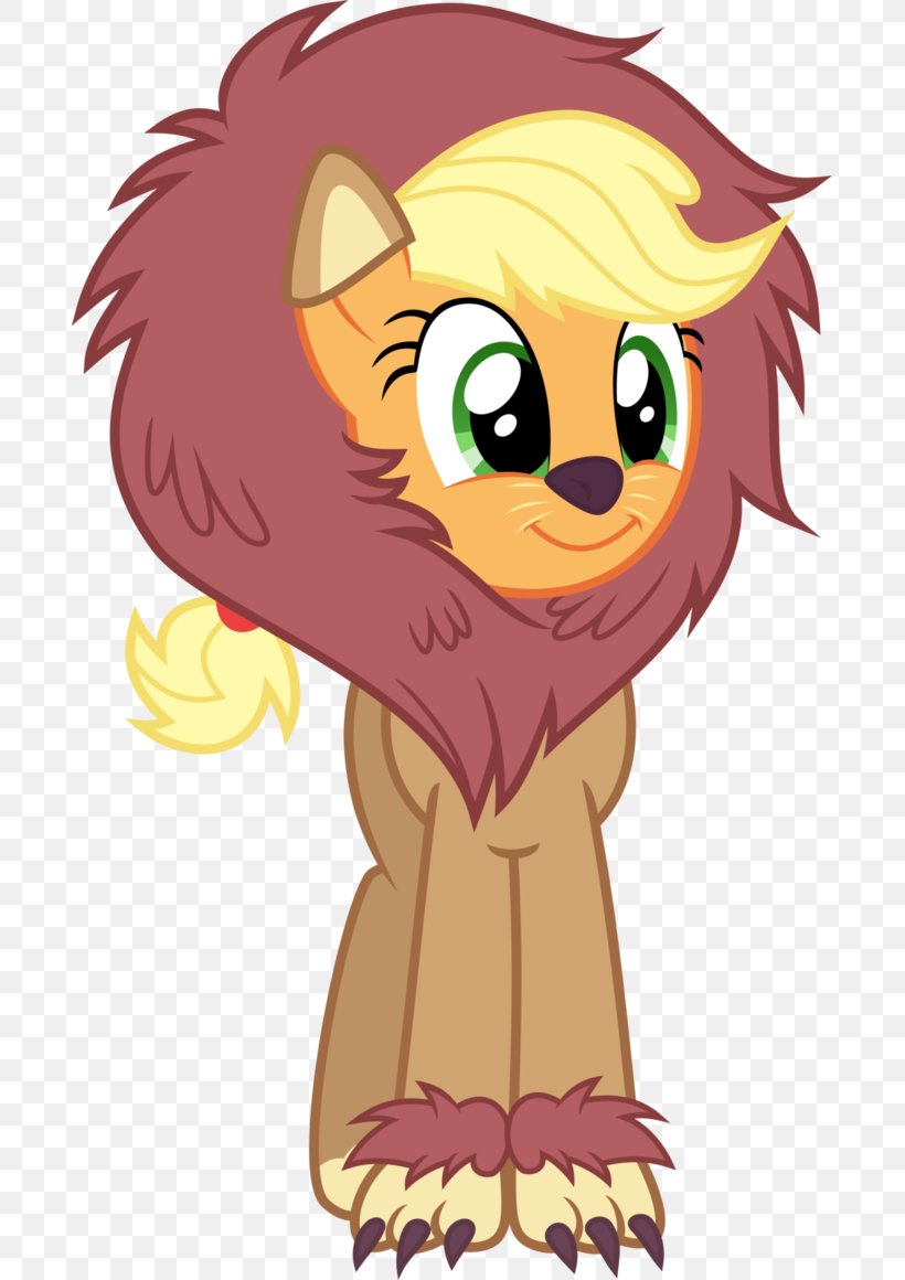Lion Pony Applejack Rainbow Dash Horse, PNG, 689x1160px, Watercolor, Cartoon, Flower, Frame, Heart Download Free