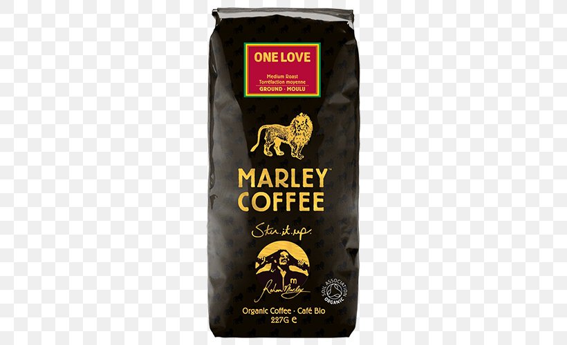 Organic Coffee Irgachefe One Love/People Get Ready Decaffeination, PNG, 500x500px, Coffee, Arabica Coffee, Bob Marley, Brand, Coffee Roasting Download Free