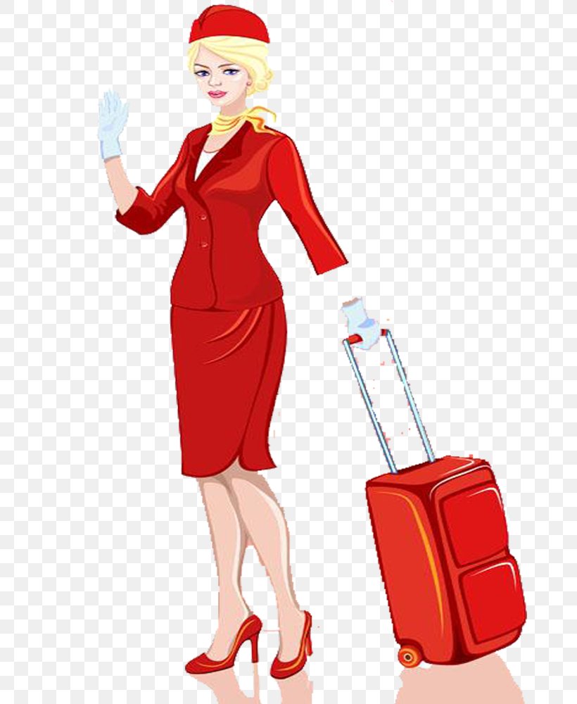 Airplane Flight Attendant Suitcase Illustration, PNG, 707x1000px, Airplane, Baggage, Clip Art, Drag And Drop, Fictional Character Download Free