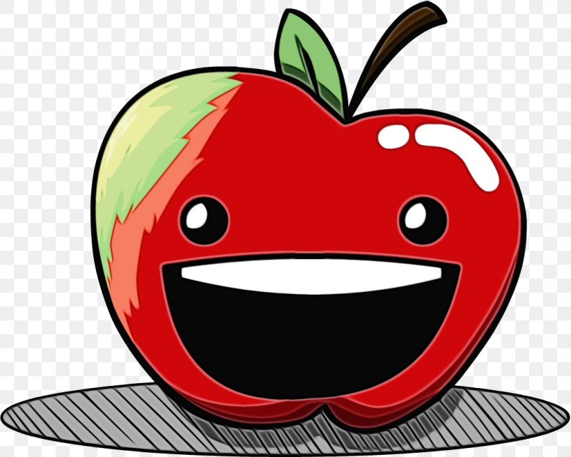 Facial Expression Cartoon Fruit Green Red, PNG, 1076x861px, Watercolor, Apple, Cartoon, Facial Expression, Fruit Download Free