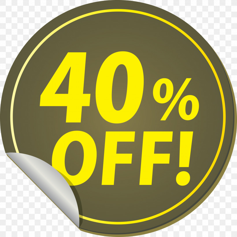 Discount Tag With 40% Off Discount Tag Discount Label, PNG, 3000x3000px, Discount Tag With 40 Off, Analytic Trigonometry And Conic Sections, Area, Circle, Discount Label Download Free