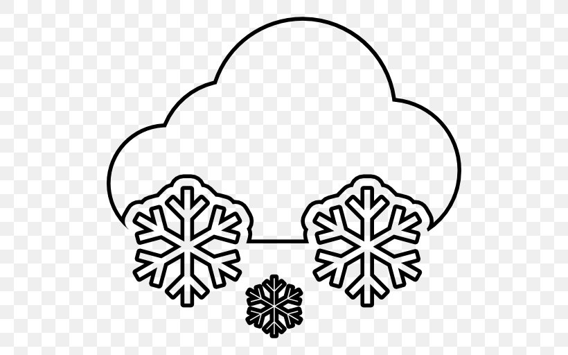 Snowflake Cloud Weather Clip Art, PNG, 512x512px, Snow, Black, Black And White, Cloud, Cold Download Free