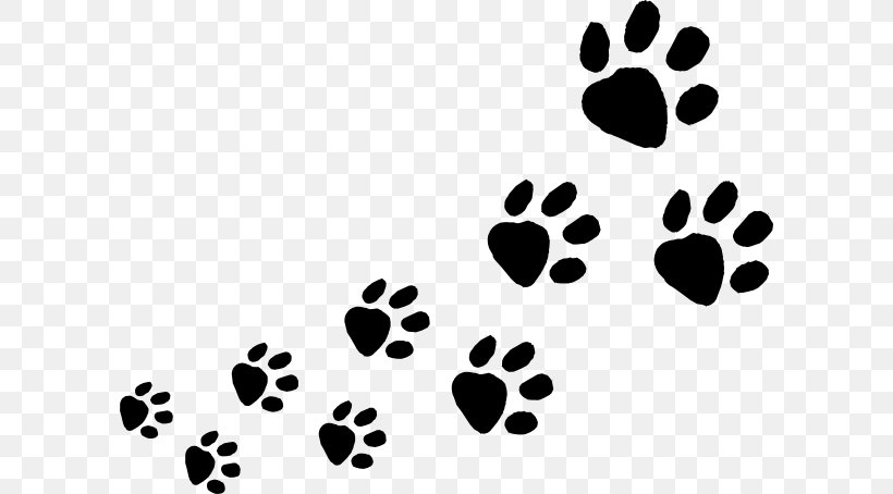 Dog Cat Animal Track Paw Clip Art, PNG, 600x454px, Dog, Animal Track, Black, Black And White, Cat Download Free