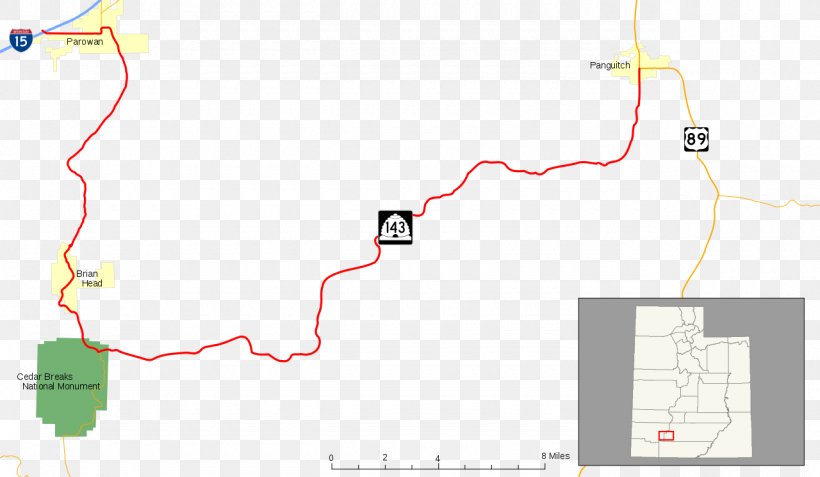 Utah State Route 143 Panguitch Utah State Route 128 Utah State Route 9 Highway, PNG, 1280x746px, Highway, Area, Diagram, Google Street View, Map Download Free