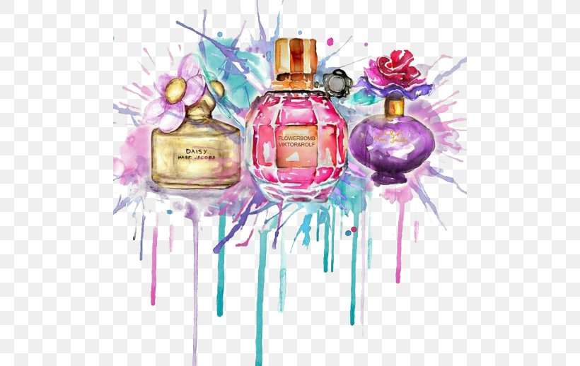 Perfume Drawing Watercolor Painting Fashion Illustration, PNG, 500x518px, Perfume, Beauty, Body Spray, Christmas Ornament, Cosmetics Download Free
