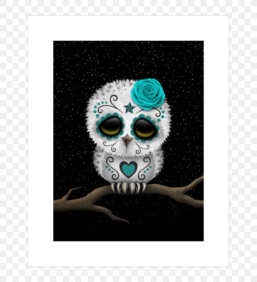 Calavera Day Of The Dead Owl Puppy Skull, PNG, 740x900px, Calavera, Art, Bird Of Prey, Blue, Cuteness Download Free