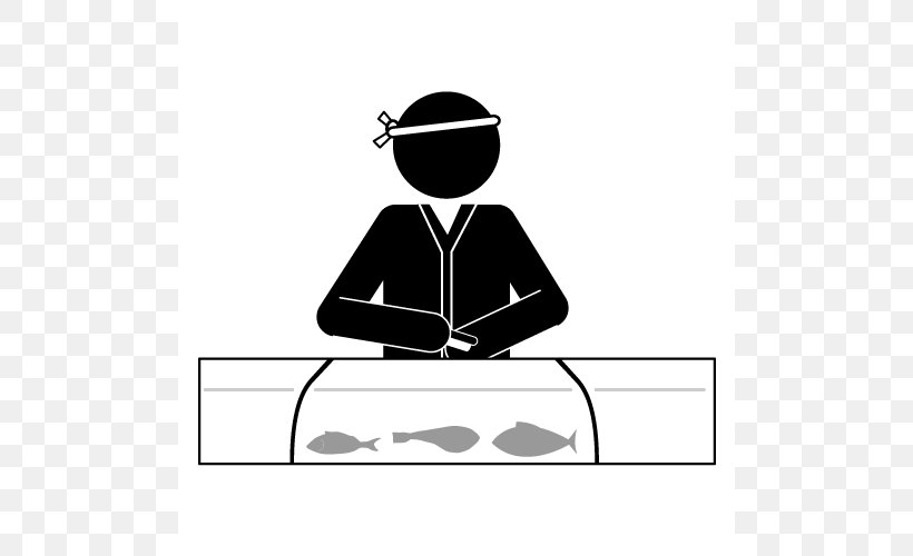 Sushi Itamae Chef Clip Art, PNG, 500x500px, Sushi, Area, Black, Black And White, Chef Download Free