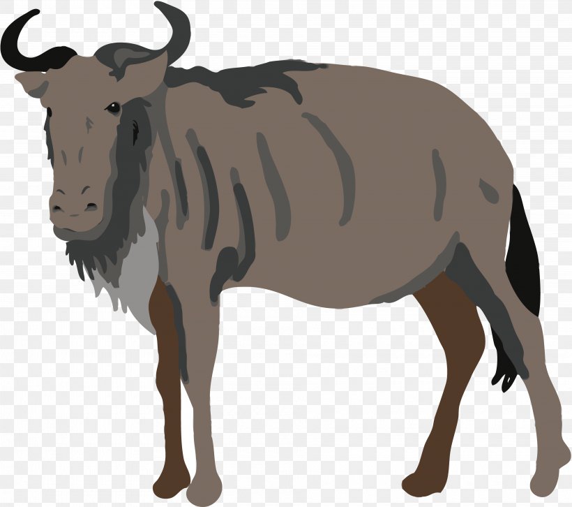 Wildebeest Animal, PNG, 3840x3403px, Dairy Cattle, Animal, Animal Figure, Art, Black Wildebeest Download Free