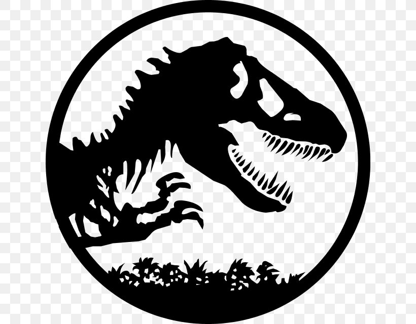 YouTube Jurassic Park The Lost World Logo, PNG, 640x640px, Youtube, Artwork, Black And White, Dinosaur, Fictional Character Download Free