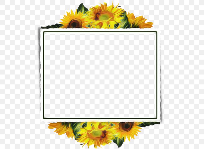 Background Flowers Frame, PNG, 600x600px, Picture Frames, Borders And Frames, Common Sunflower, Cut Flowers, Flower Download Free