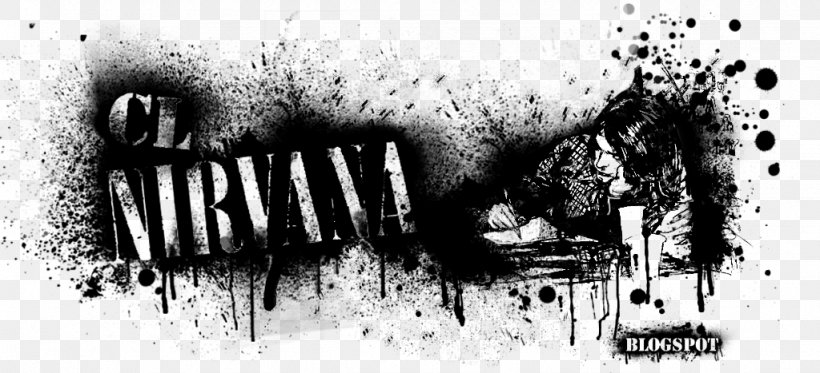 Nirvana Art Grunge Drawing, PNG, 1024x467px, Nirvana, Alternative Rock, Art, Artwork, Black And White Download Free