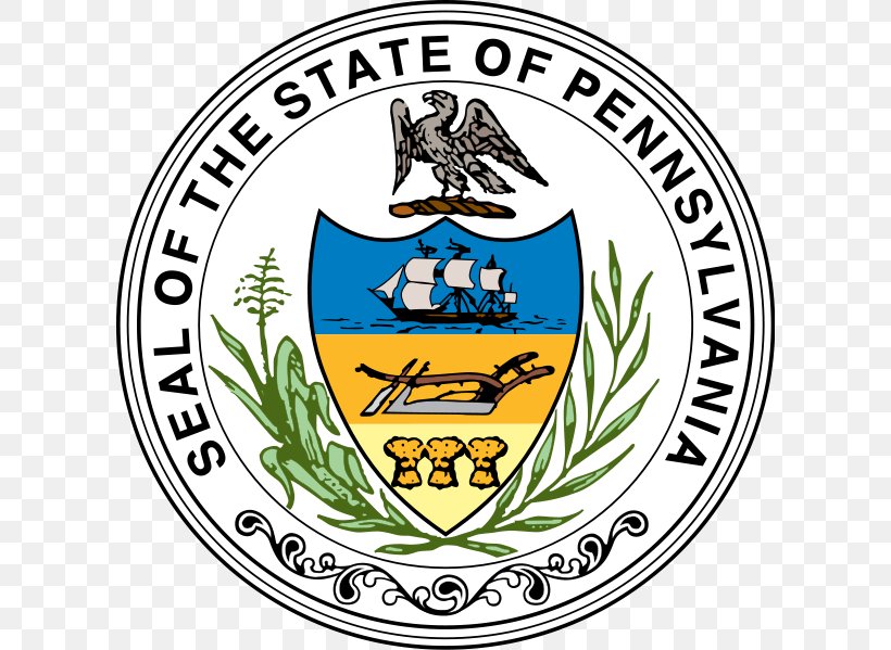 Seal Of Pennsylvania Flag And Coat Of Arms Of Pennsylvania Oregon Great Seal Of The United States, PNG, 606x599px, Seal, Area, Artwork, Brand, Coloring Book Download Free