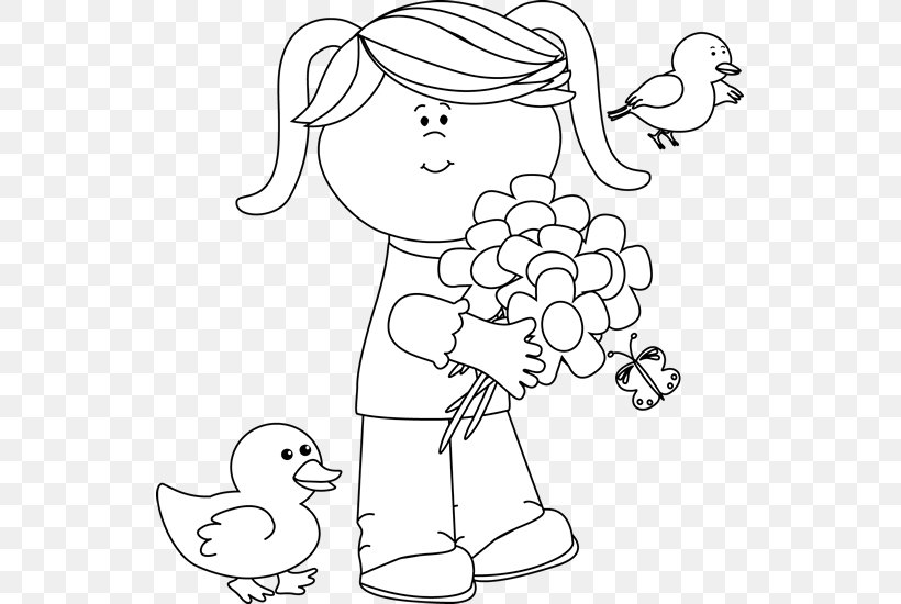 Black And White Coloring Book Clip Art, PNG, 535x550px, Watercolor, Cartoon, Flower, Frame, Heart Download Free