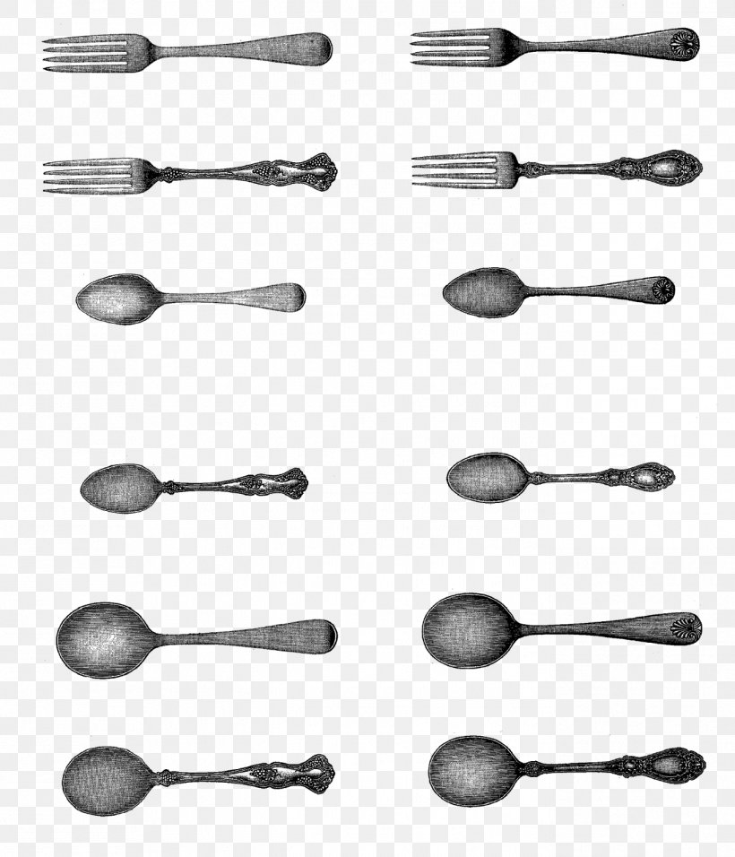 Cutlery Spoon Tableware Knife Kitchen Utensil, PNG, 1371x1600px, Cutlery, Black And White, Collage, Digital Scrapbooking, Digital Stamp Download Free