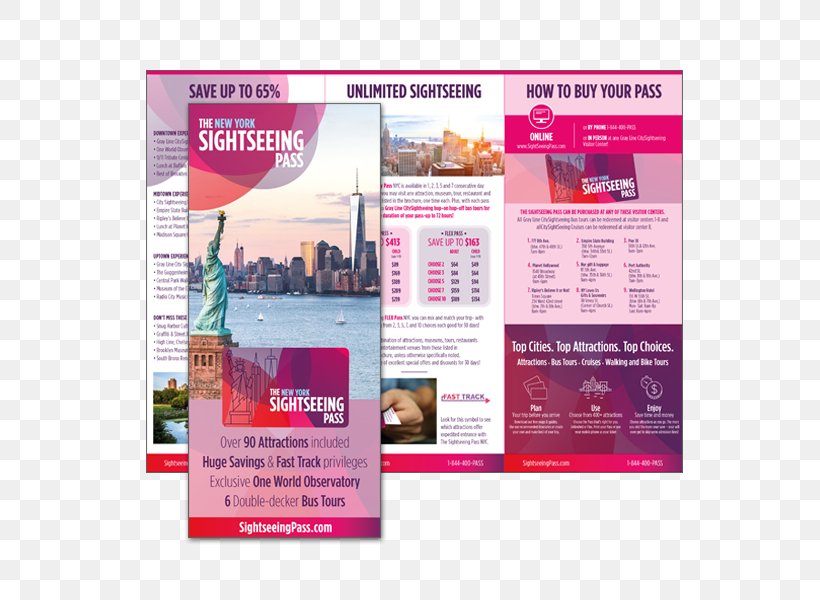 Guidebook The SightSeeing Pass NYC Map Tourist Attraction Flyer, PNG, 600x600px, Guidebook, Advertising, Brand, Brochure, Display Advertising Download Free