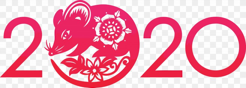Happy New Year 2020 New Years 2020 2020, PNG, 4065x1459px, 2020, Happy New Year 2020, Logo, New Years 2020, Pink Download Free
