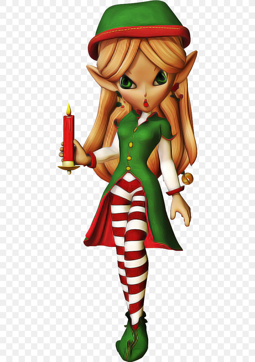 Christmas Elf, PNG, 452x1160px, Cartoon, Christmas Elf, Doll, Plant Download Free