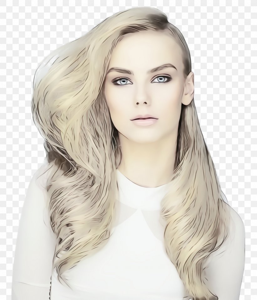 Hair Blond Face Hairstyle White, PNG, 1852x2160px, Watercolor, Beauty, Blond, Chin, Eyebrow Download Free