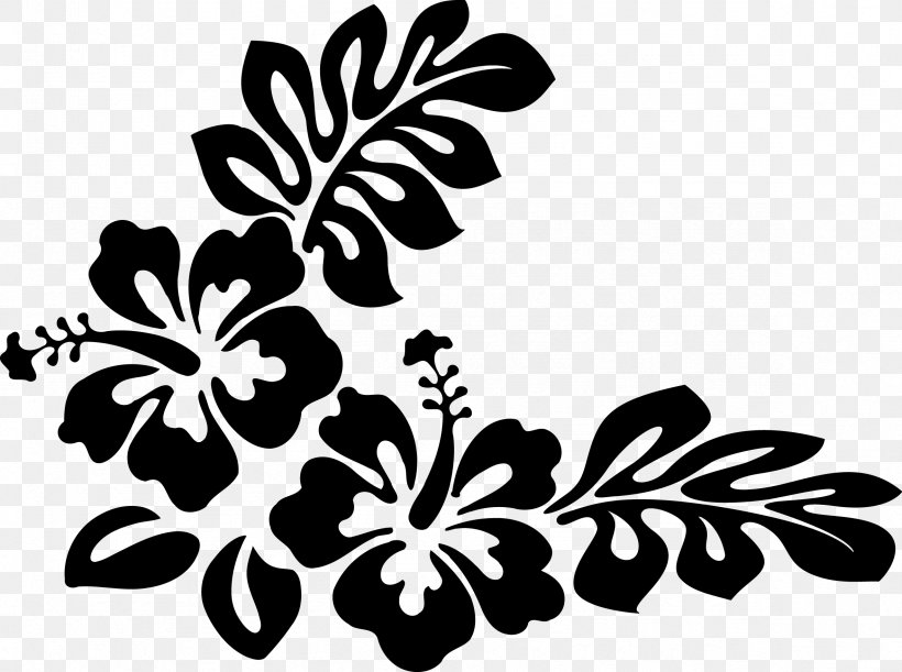 Hawaiian Flower Clip Art, PNG, 2361x1760px, Hawaii, Aloha, Black, Black And White, Drawing Download Free