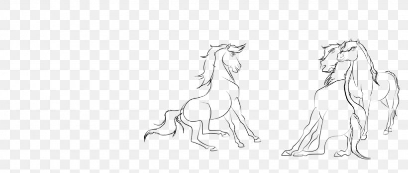Horse Drawing Dog Line Art Sketch, PNG, 1024x434px, Horse, Animal, Animal Figure, Arm, Artwork Download Free