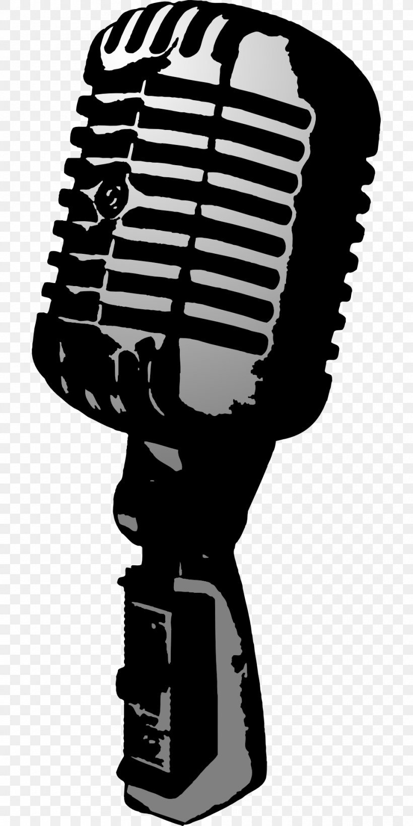 Microphone Clip Art Openclipart Image Illustration, PNG, 960x1920px, Microphone, Audio, Audio Equipment, Black And White, Cartoon Download Free