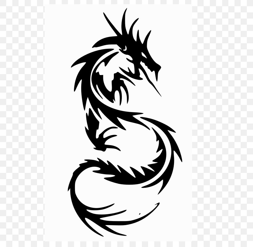 White Dragon Tattoo Chinese Dragon Clip Art, PNG, 800x800px, Dragon, Black And White, Chinese Dragon, Color, Fictional Character Download Free
