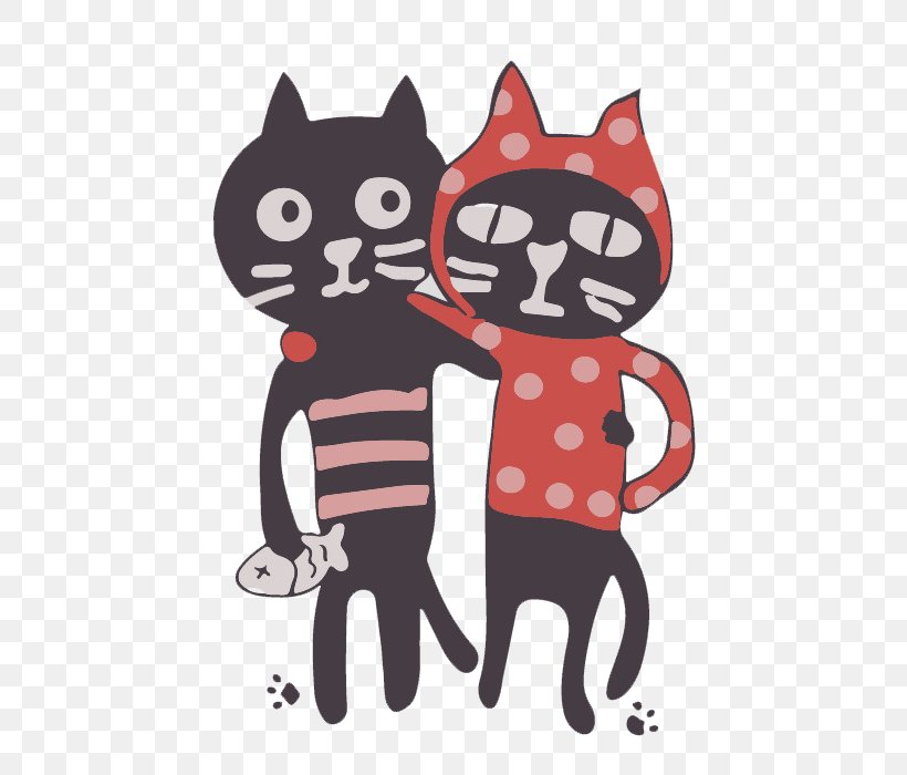 Black Cat Whiskers Cartoon Kitten, PNG, 700x700px, Cat, Black, Black Cat, Bluza, Carnivoran Download Free